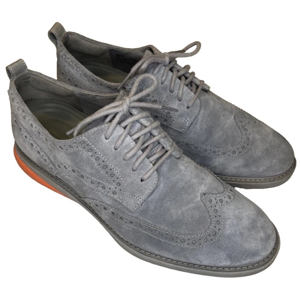 Cole Haan grand men evolution wingtip suede oxford C26310 8.5w